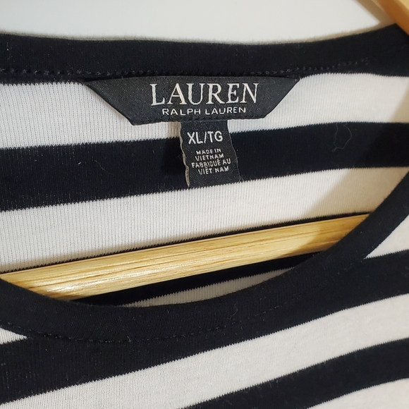 Lauren Ralph Lauren Women's White & Black long sleeve crew neck top Size XL - Picture 4 of 10